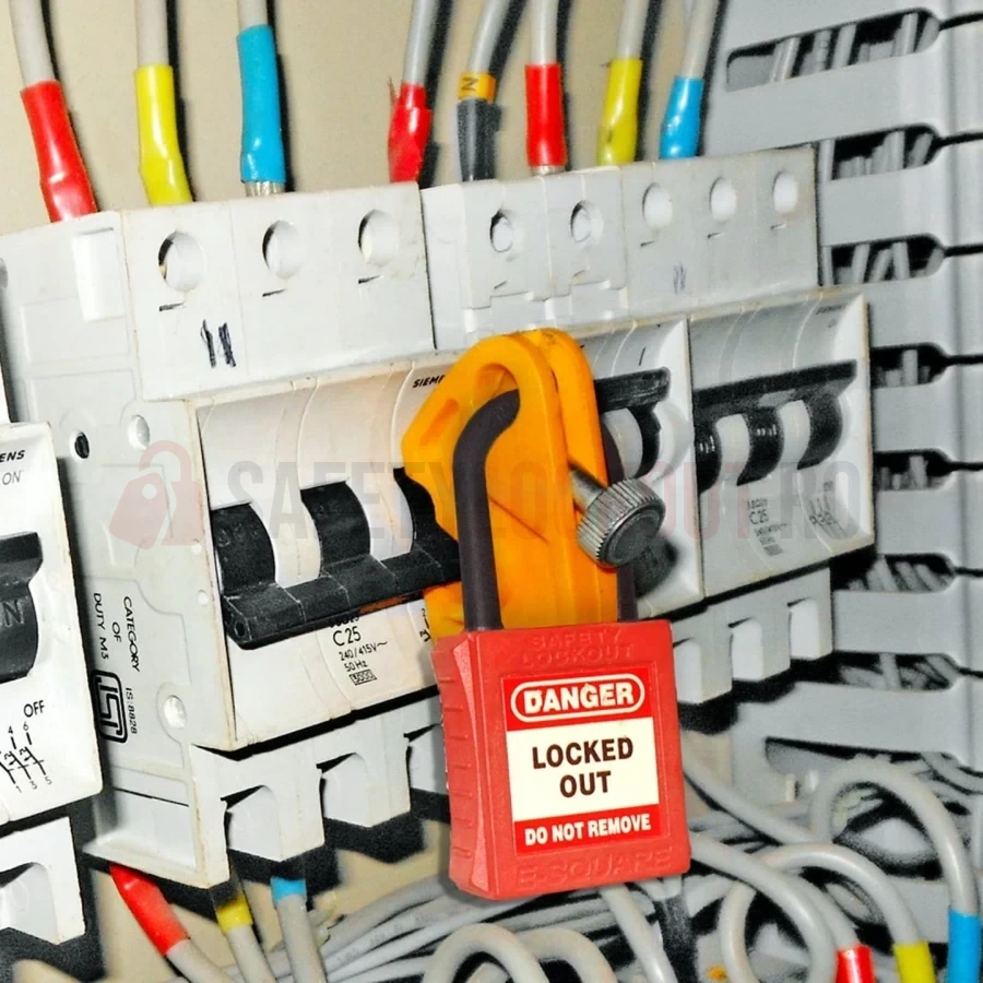 Dispozitiv Blocare Disjunctor Miniatură cu Șurub Twister - Galben — Dispozitiv de blocare pentru disjunctor | Safety Lockout
