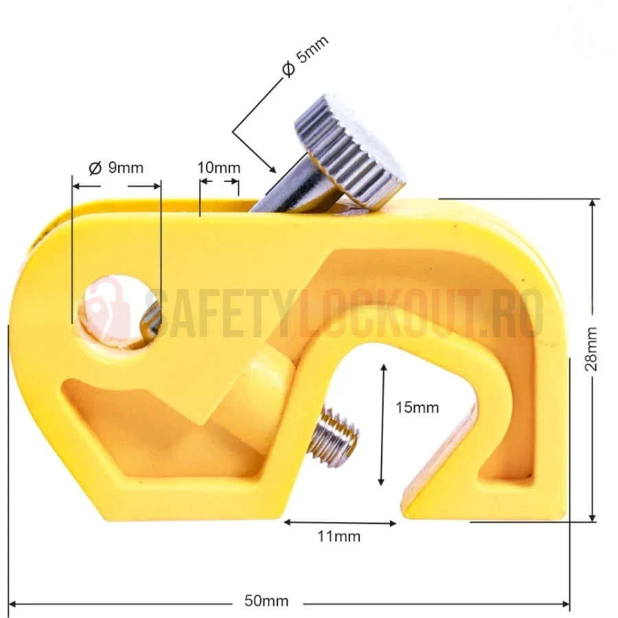 Dispozitiv Universal Blocare Disjunctor Miniatură cu Șurub Twister — Dispozitiv de blocare pentru disjunctor | Safety Lockout