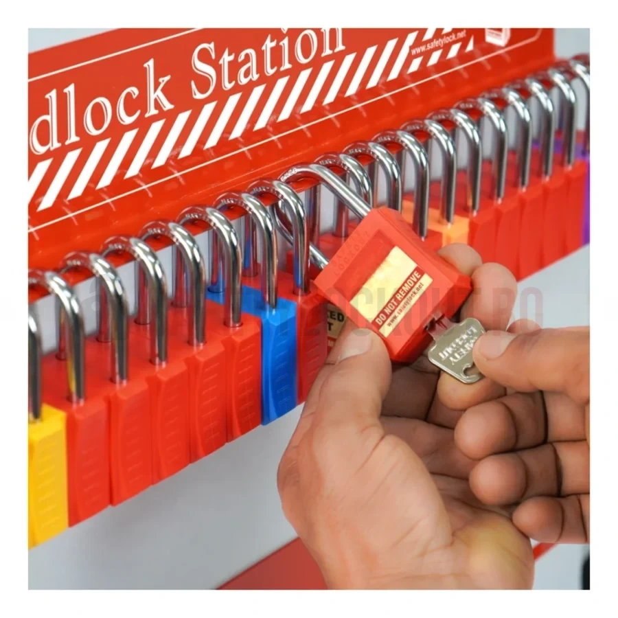 Mini stație LOTO de perete pentru 30 de lacăte — Mini stații pentru lacăte | Safety Lockout
