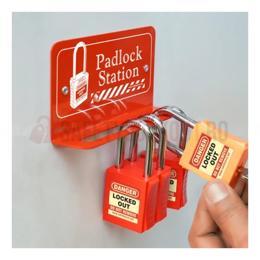Mini stație LOTO de perete pentru 6 lacăte — Mini stații pentru lacăte | Safety Lockout