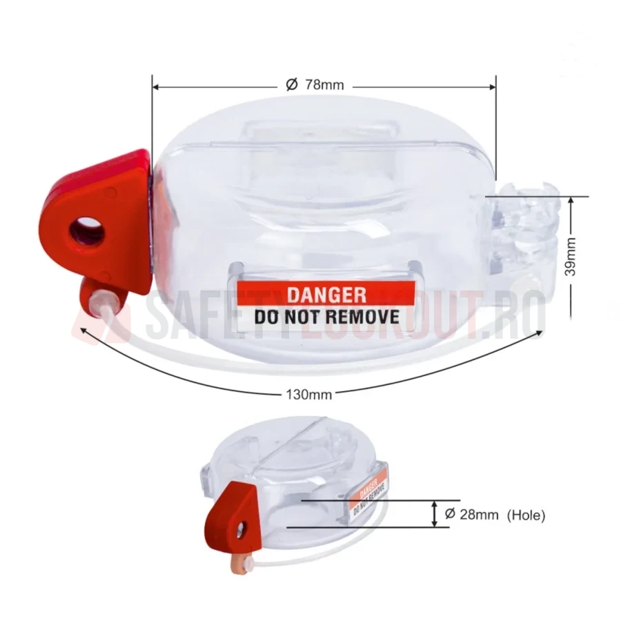 Dispozitiv de blocare pentru buton de urgență tip ciupercă — Dispozitive de blocare pentru panouri electrice | Safety Lockout