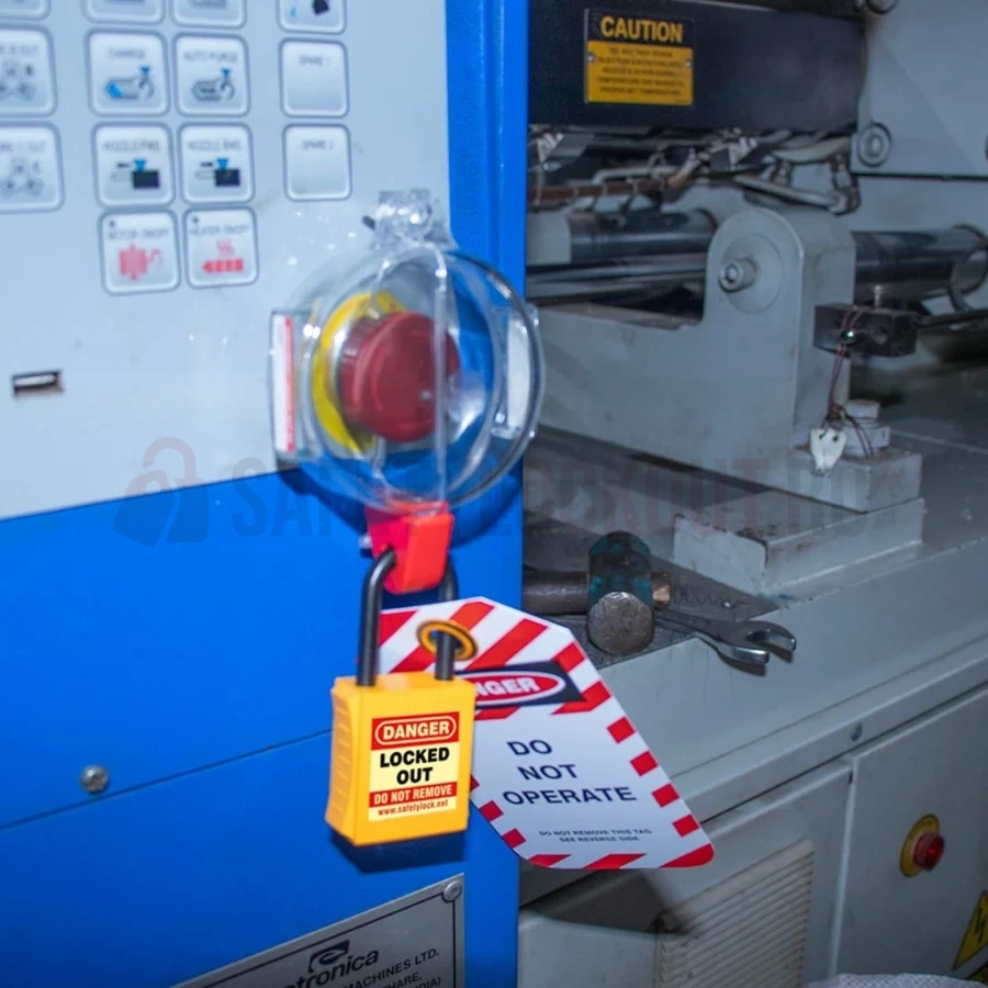 Dispozitiv de blocare pentru buton de urgență tip ciupercă — Dispozitive de blocare pentru panouri electrice | Safety Lockout