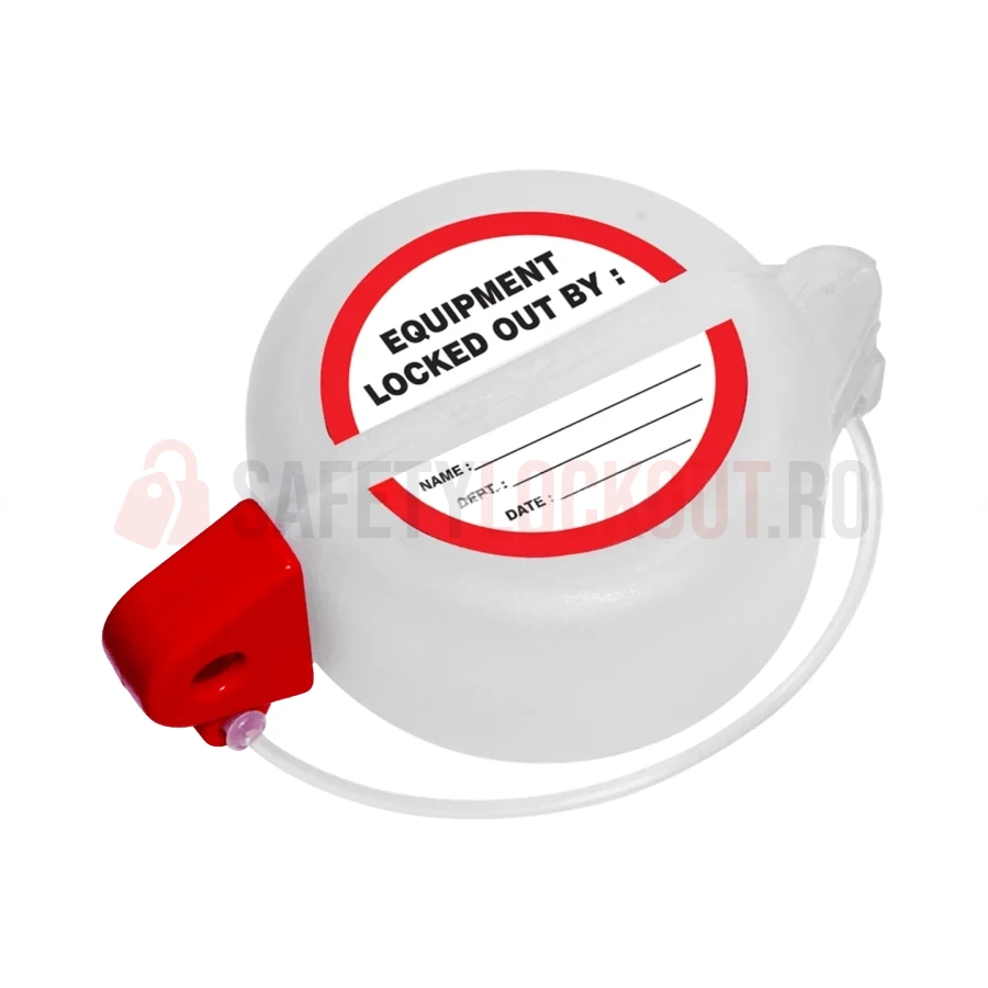 Dispozitiv de blocare pentru buton de urgență tip ciupercă, alb-lăptos — Dispozitive de blocare pentru panouri electrice | Safety Lockout
