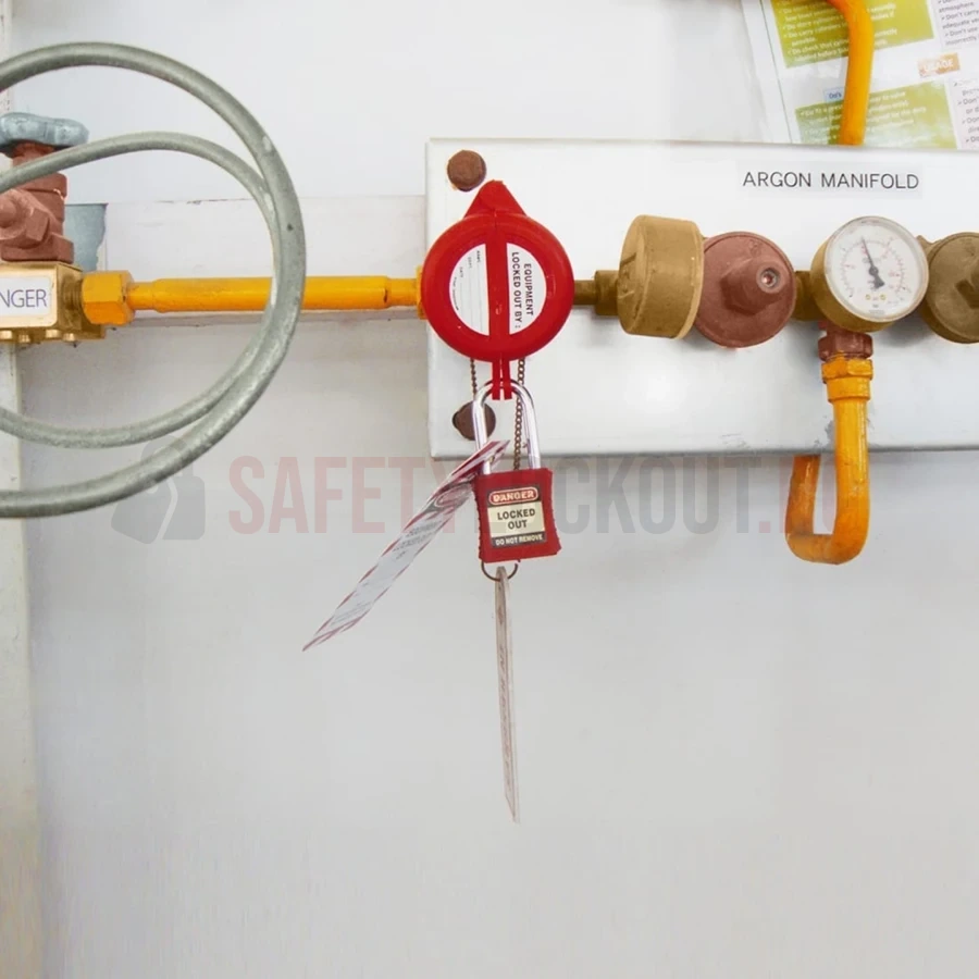 Dispozitiv de blocare pentru buton de urgență tip ciupercă, roșu — Dispozitive de blocare pentru panouri electrice | Safety Lockout
