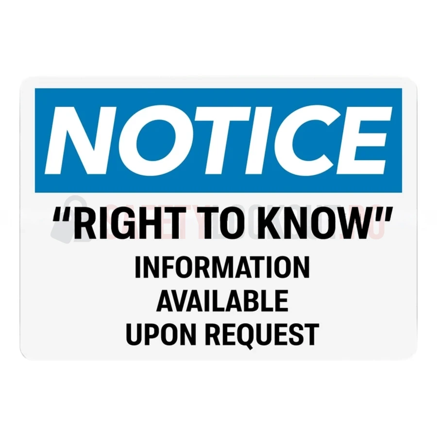 Indicator de perete SDS cu atenționare OSHA – „Right to Know” — Cabinete pentru comunicarea pericolelor și fișe tehnice de securitate (MSDS) | Safety Lockout