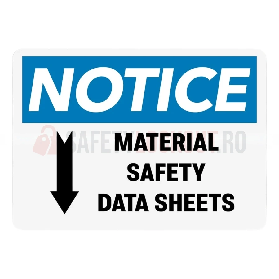Indicator de perete SDS cu săgeată, atenționare OSHA — Cabinete pentru comunicarea pericolelor și fișe tehnice de securitate (MSDS) | Safety Lockout