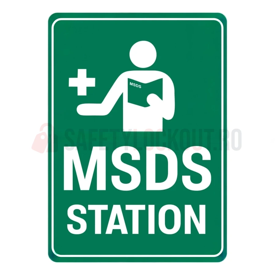 Indicator de perete pentru stație MSDS / SDS, verde — Cabinete pentru comunicarea pericolelor și fișe tehnice de securitate (MSDS) | Safety Lockout