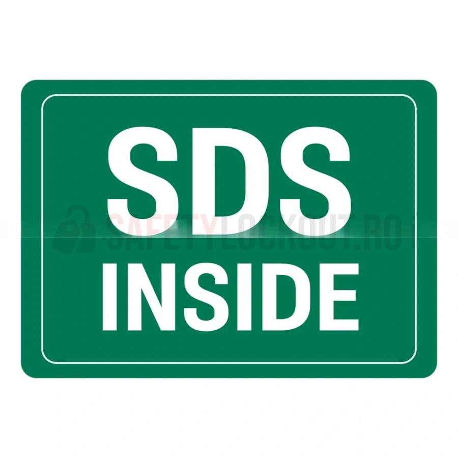Indicator de perete MSDS / SDS — SDS Inside, verde — Cabinete pentru comunicarea pericolelor și fișe tehnice de securitate (MSDS) | Safety Lockout