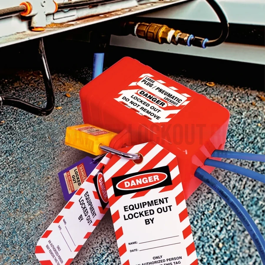 Dispozitiv de blocare pneumatic tip cutie, mărime mare — Dispozitiv de blocare pneumatic tip cutie | Safety Lockout