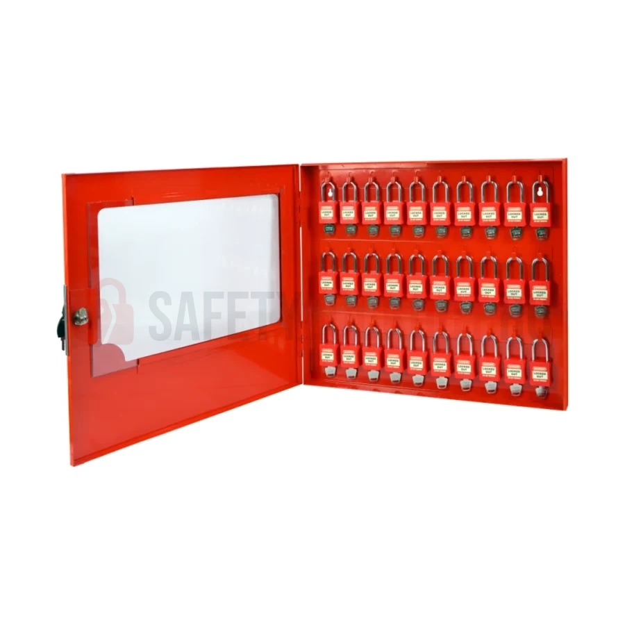 Dulap pentru 30 de lacăte LOTO, cu geam transparent — Dulapuri cu geam transparent pentru lacăte | Safety Lockout