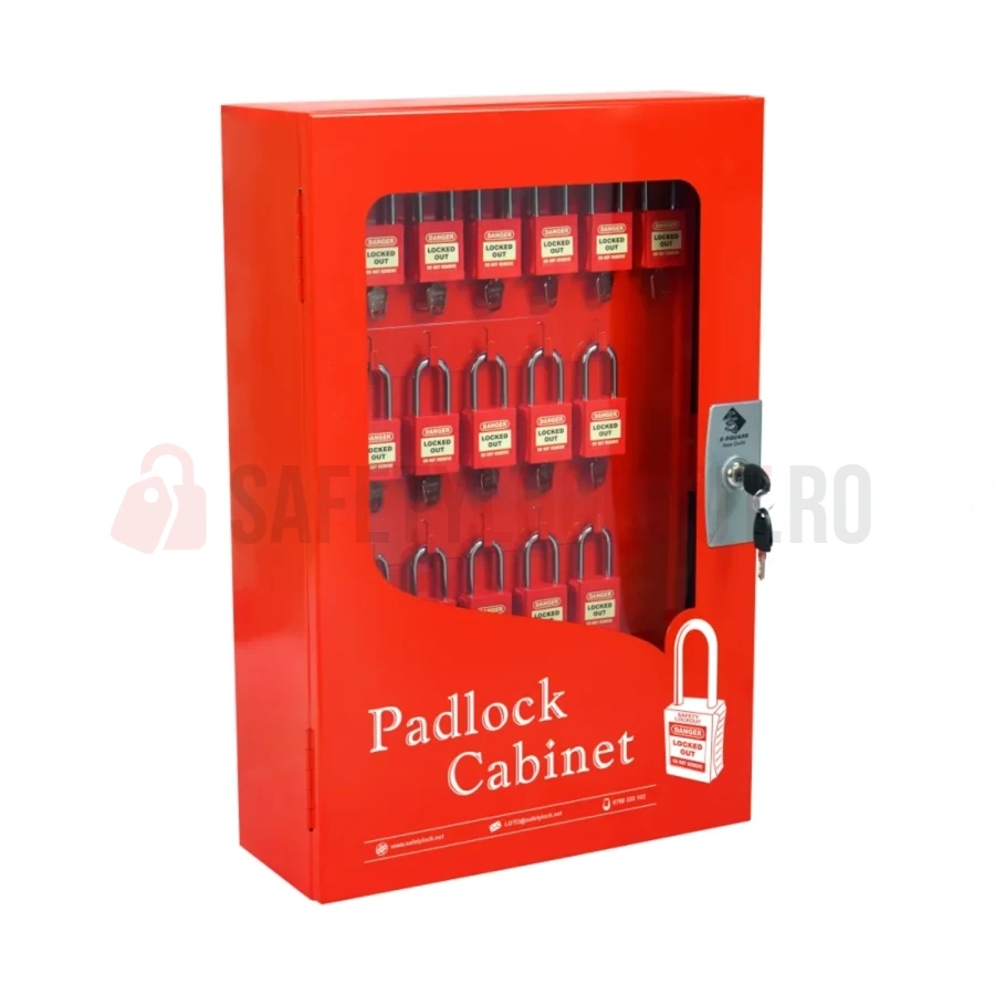 Dulap pentru lacăte cu geam transparent, 50 de poziții — Dulapuri cu geam transparent pentru lacăte | Safety Lockout