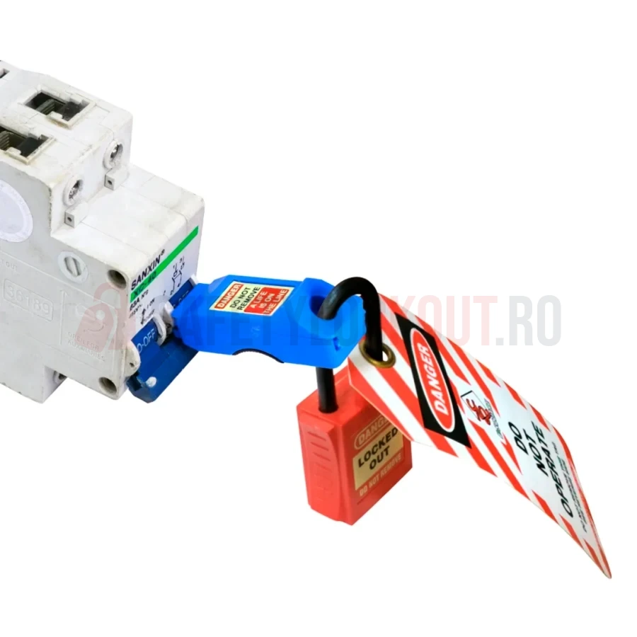 Dispozitiv de Blocare Pin-Out Lat (Wide) Slider pentru Disjunctor Miniatură — Dispozitiv de blocare pentru disjunctor | Safety Lockout