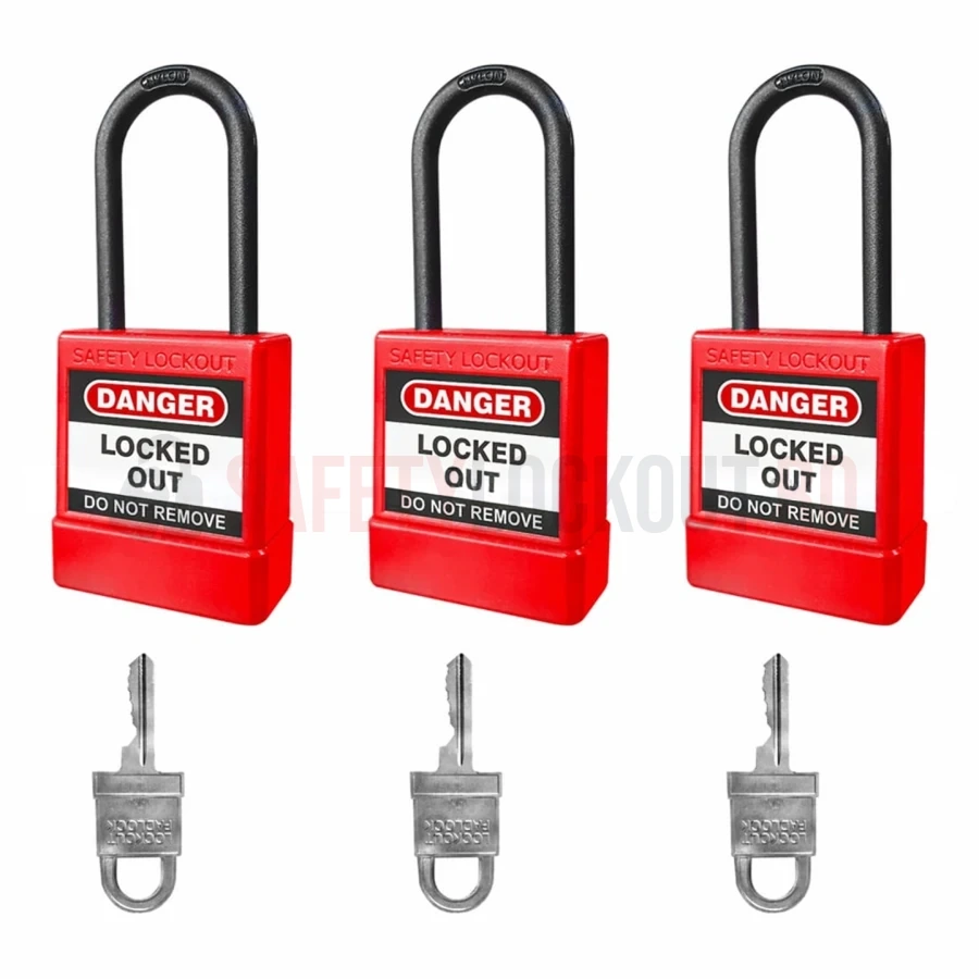 Lacăt LOTO dielectric, bridă din nailon 46 mm, Seria 6 — Lacăte LOTO dielectrice – BRIDĂ DIN NAILON | Safety Lockout