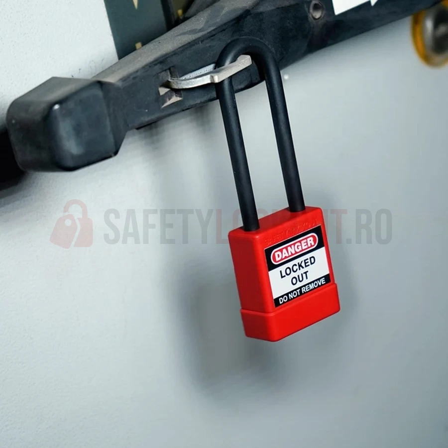 Lacăt de siguranță LOTO Seria 6, bridă oțel cu manșon PVC, 75 mm — Lacăte de siguranță LOTO | Safety Lockout