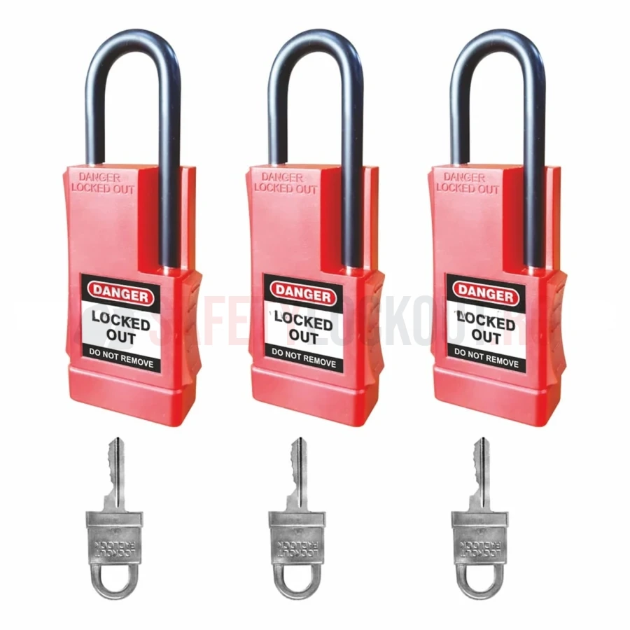 Lacăt LOTO cu bridă din oțel 6 mm și manșon PVC — Lacăte de siguranță LOTO | Safety Lockout