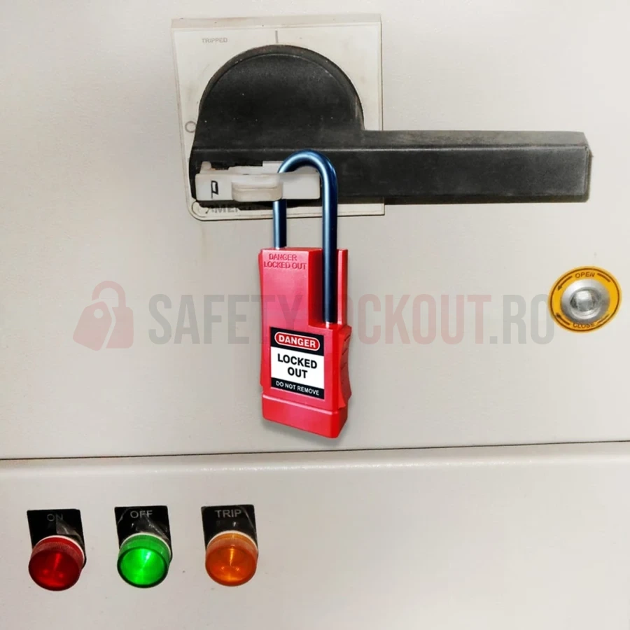 Lacăt LOTO cu bridă din oțel 6 mm și manșon PVC — Lacăte de siguranță LOTO | Safety Lockout