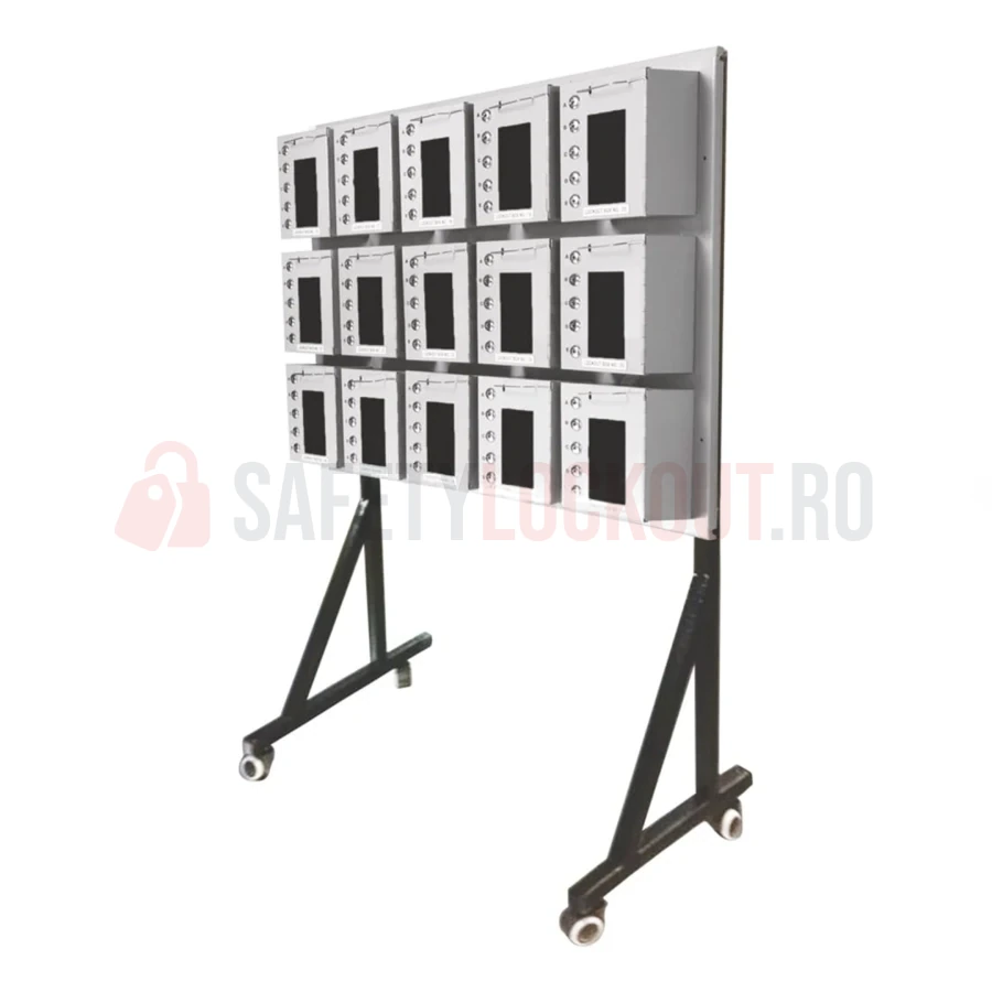 Stație LOTO Mobilă cu 5 Încuietori Integrate — Cutie de blocare pentru grup | Safety Lockout