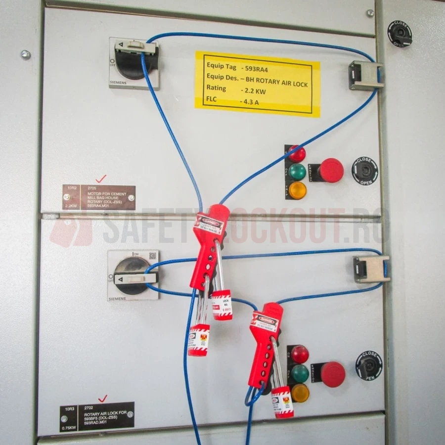 Dispozitiv multipurpose de blocare cu cablu, tip strângere, albastru metalizat — Dispozitive multipurpose cu cablu | Safety Lockout