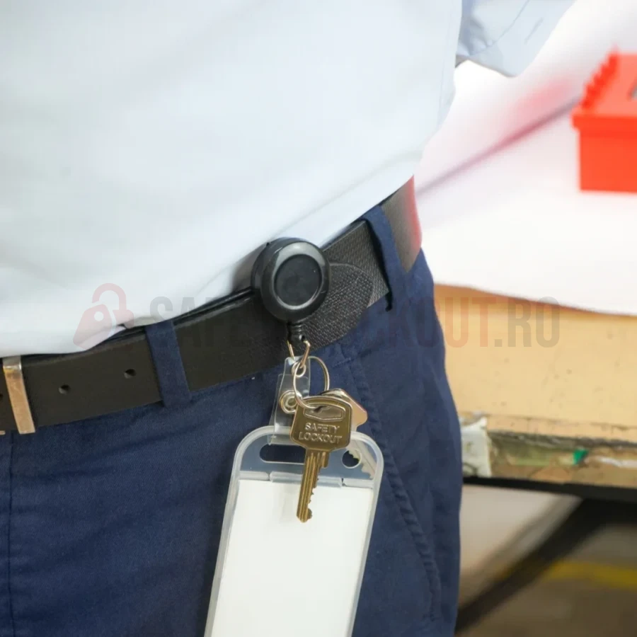 Dispozitiv retractabil pentru chei și legitimație, cablu 700 mm — Accesorii pentru chei | Safety Lockout
