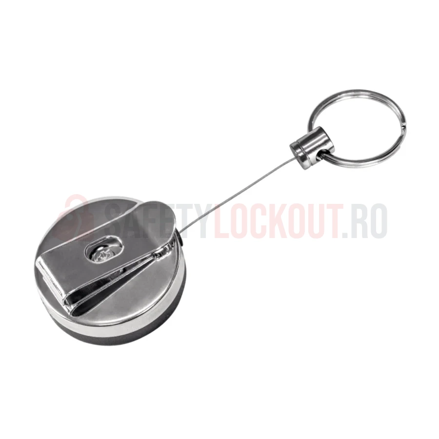 Dispozitiv retractabil pentru chei, din oțel — Accesorii pentru chei | Safety Lockout