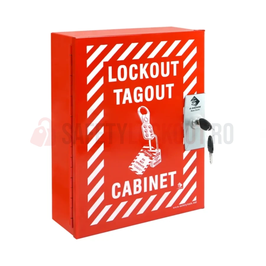 Dulap LOTO metalic Roșu – Mic, 362 x 267 x 108 mm — Stații LOTO | Safety Lockout