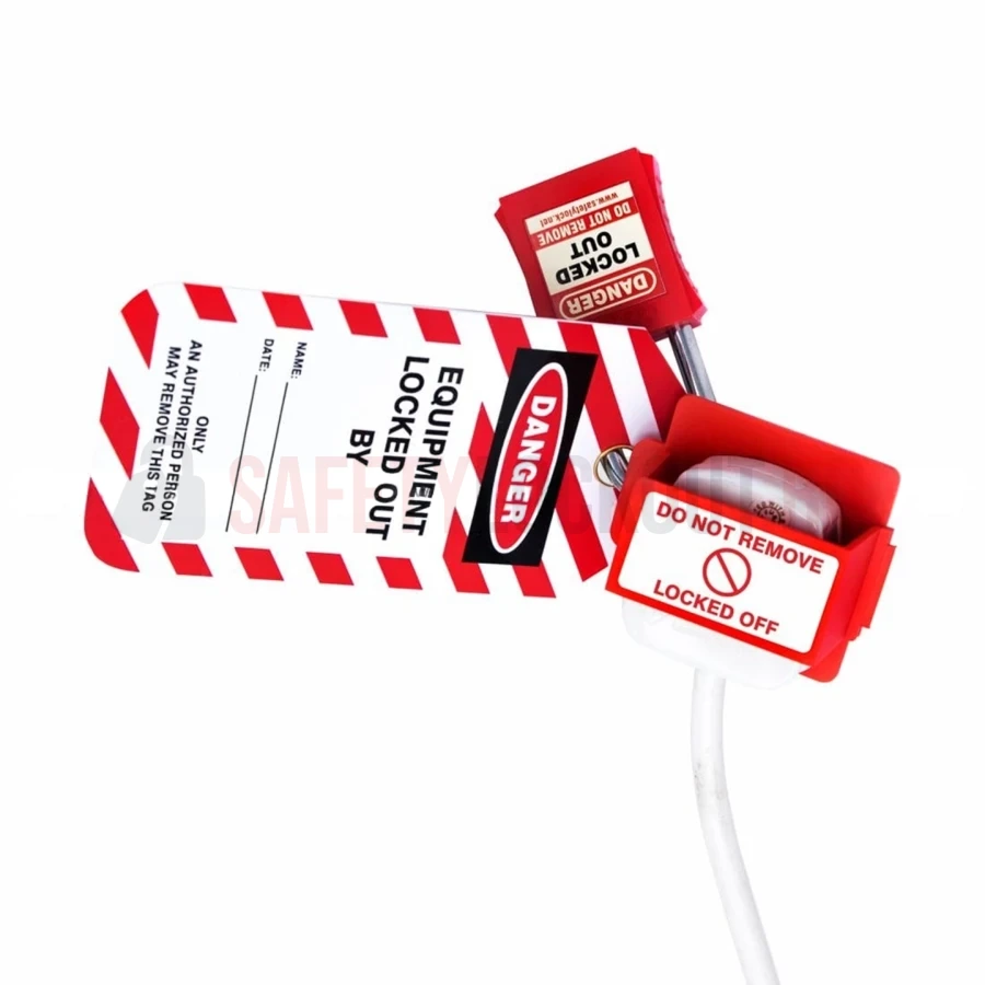 Dispozitiv roșu de blocare pentru ștecher, tip UK 13A — Dispozitiv de blocare pentru ștecher de aparat electrocasnic | Safety Lockout