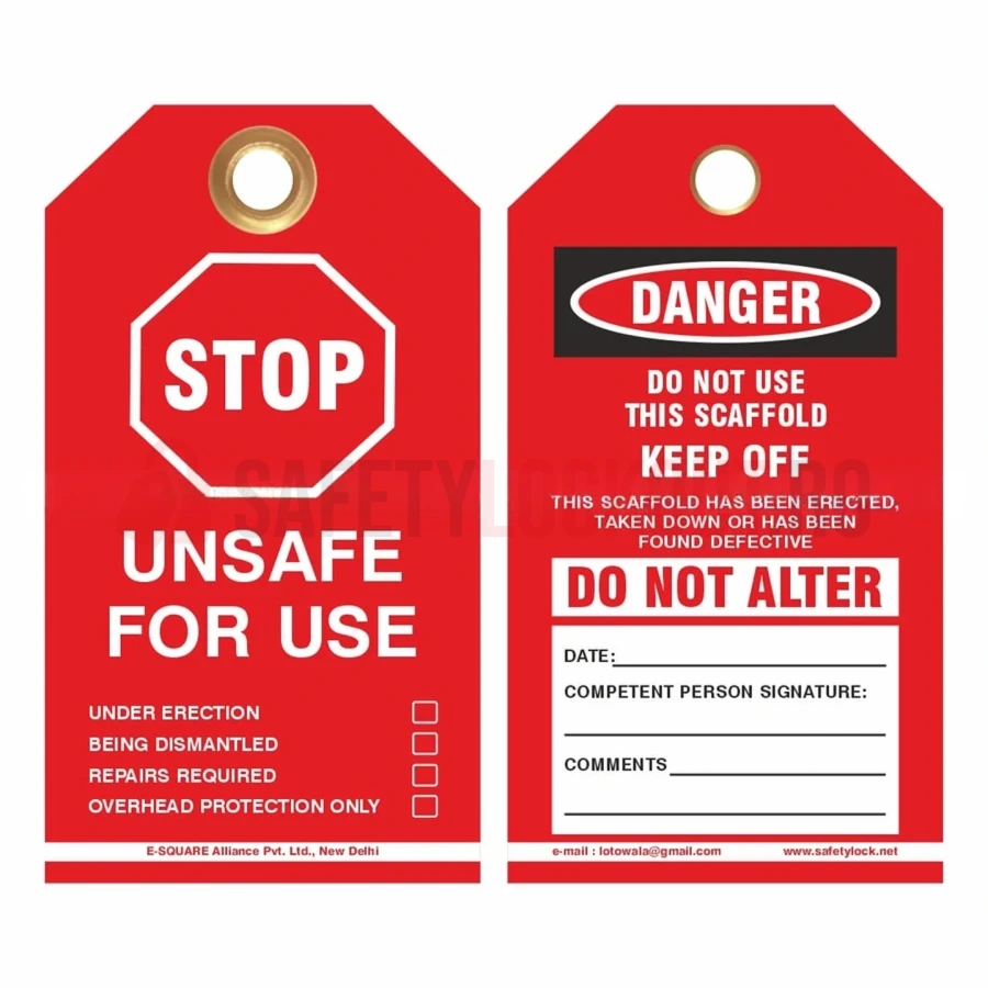 Etichete roșii pentru schele – Interzis utilizării — Etichete de culoare roșie pentru schele | Safety Lockout