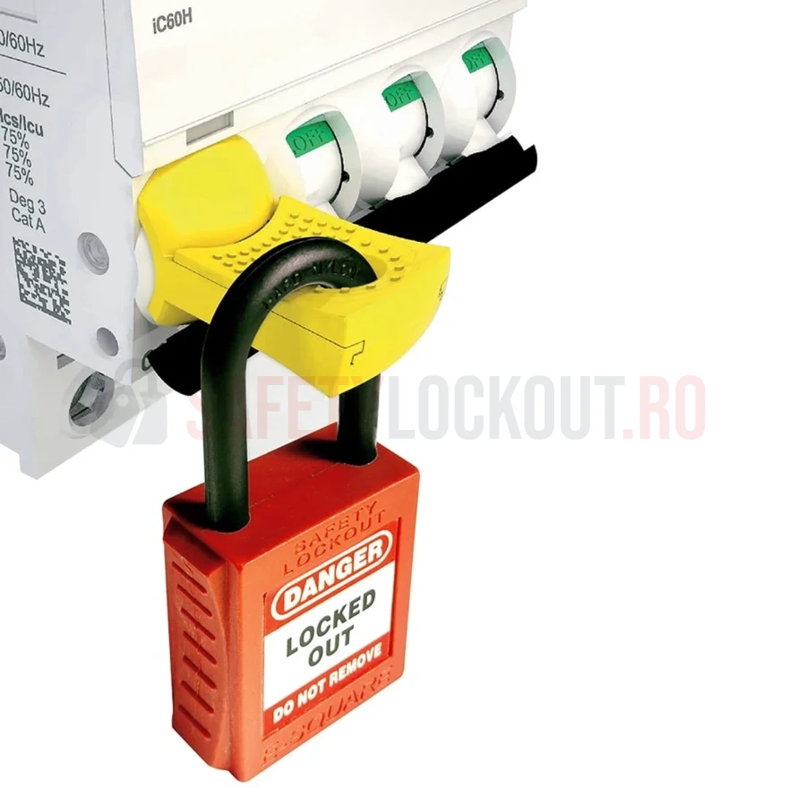 Dispozitiv de Blocare Disjunctor Schneider - Galben — Dispozitiv de blocare pentru disjunctor | Safety Lockout