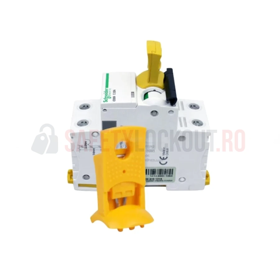 Dispozitiv de Blocare Disjunctor Schneider - Galben — Dispozitiv de blocare pentru disjunctor | Safety Lockout
