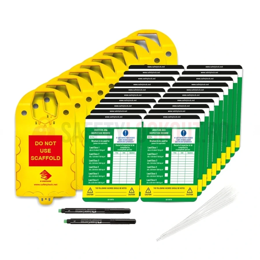 Kit etichete pentru schele Big Yellow — Suport și etichete de dimensiuni mari pentru schele | Safety Lockout