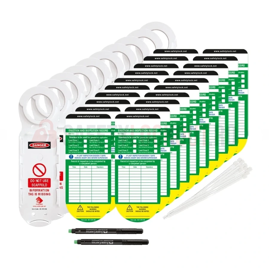 Kit etichete pentru schele cu bază rotundă — Etichete și suport cu bază rotundă pentru schele | Safety Lockout