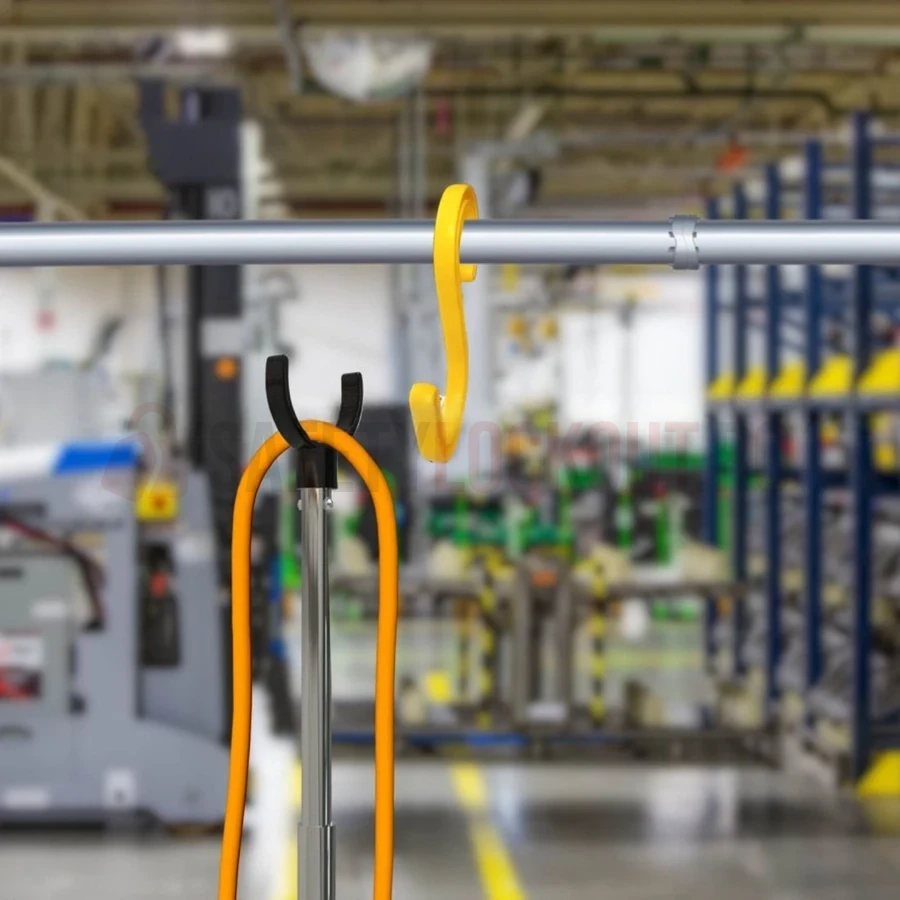 Tijă metalică extensibilă cu cârlig semilună — Cârlige de siguranță și suporturi pentru cabluri | Safety Lockout