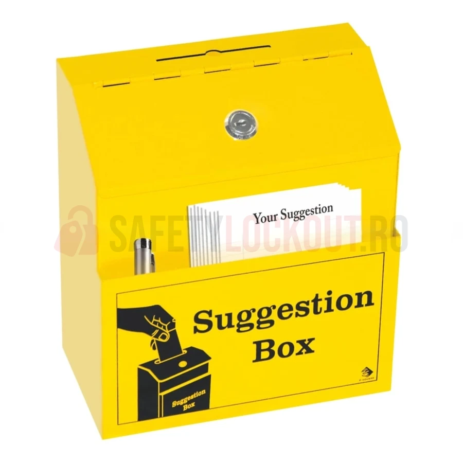 Cutie de sugestii LOTO din oțel, galbenă — Accesorii LOTO | Safety Lockout