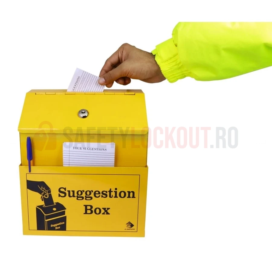Cutie de sugestii LOTO din oțel, galbenă — Accesorii LOTO | Safety Lockout