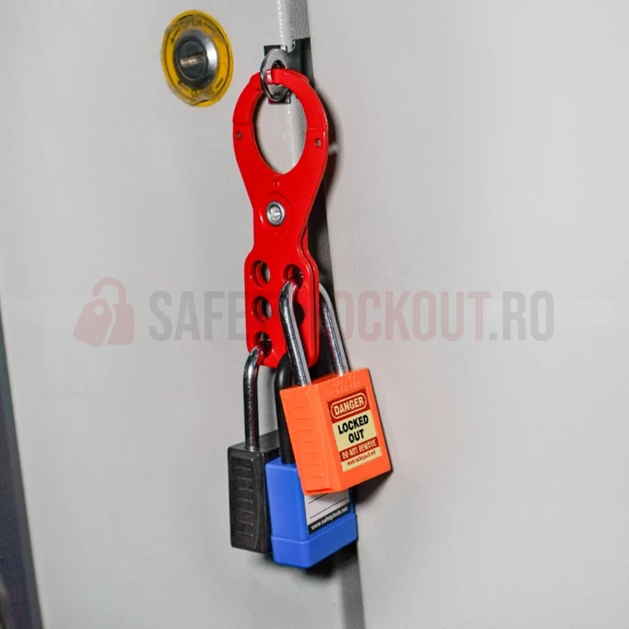 Hasp LOTO standard din oțel, fălci 38 mm — Hasp LOTO | Safety Lockout