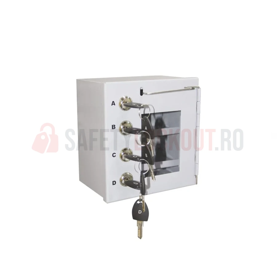 Cutie de Siguranță LOTO cu 4 Încuietori Integrate — Cutie de blocare pentru grup | Safety Lockout
