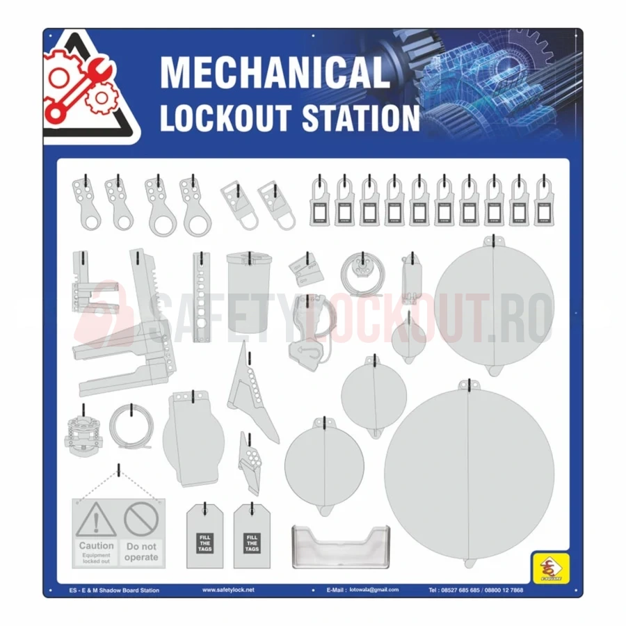 Panou umbră LOTO pentru departamentul mecanic, 4 mm ACP — Panouri umbră pentru departamente | Safety Lockout