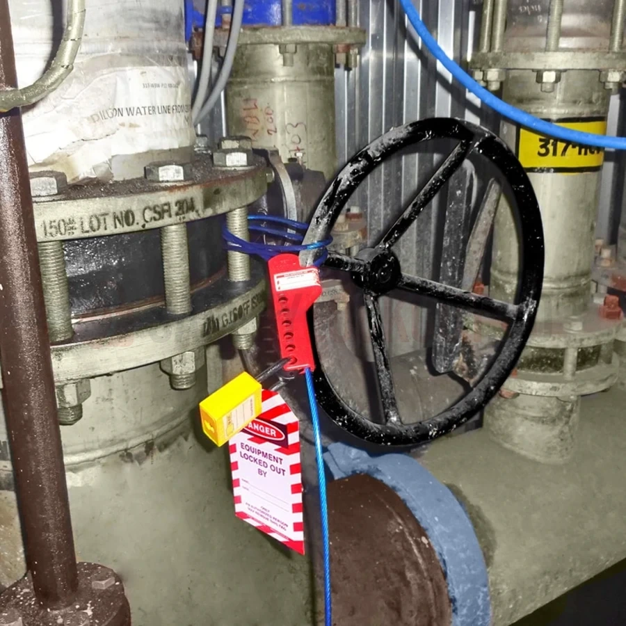 Dispozitiv multipurpose de blocare cu cablu tip strângere, albastru metalic — Dispozitive multipurpose cu cablu | Safety Lockout
