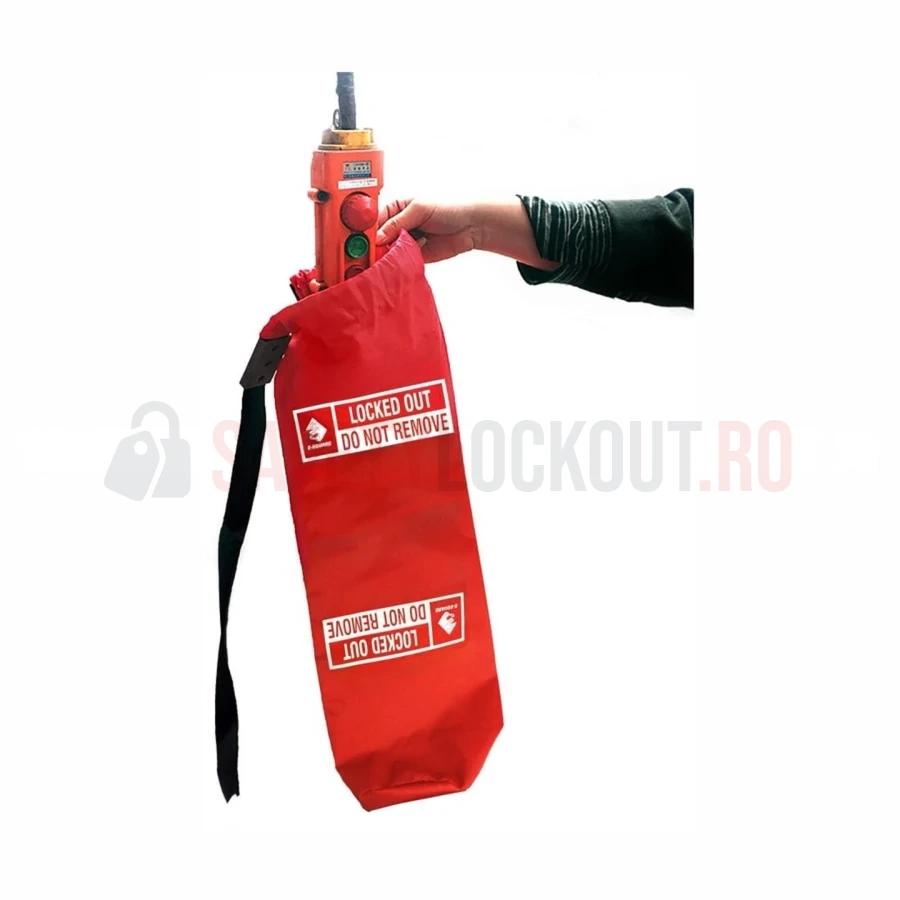 Dispozitiv de blocare pentru ștecher mic, textil, roșu — Dispozitive de blocare pentru ștechere | Safety Lockout