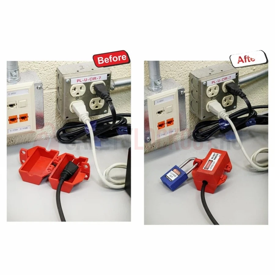 Dispozitiv de blocare pentru ștecher mic, ABS, max. 40 mm — Dispozitiv de blocare pentru ștecher de cablu | Safety Lockout