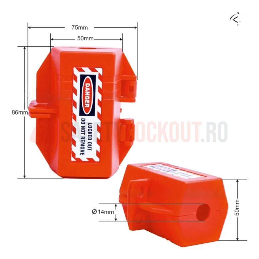 Dispozitiv de blocare pentru ștecher mic, ABS, max. 40 mm — Dispozitiv de blocare pentru ștecher de cablu | Safety Lockout