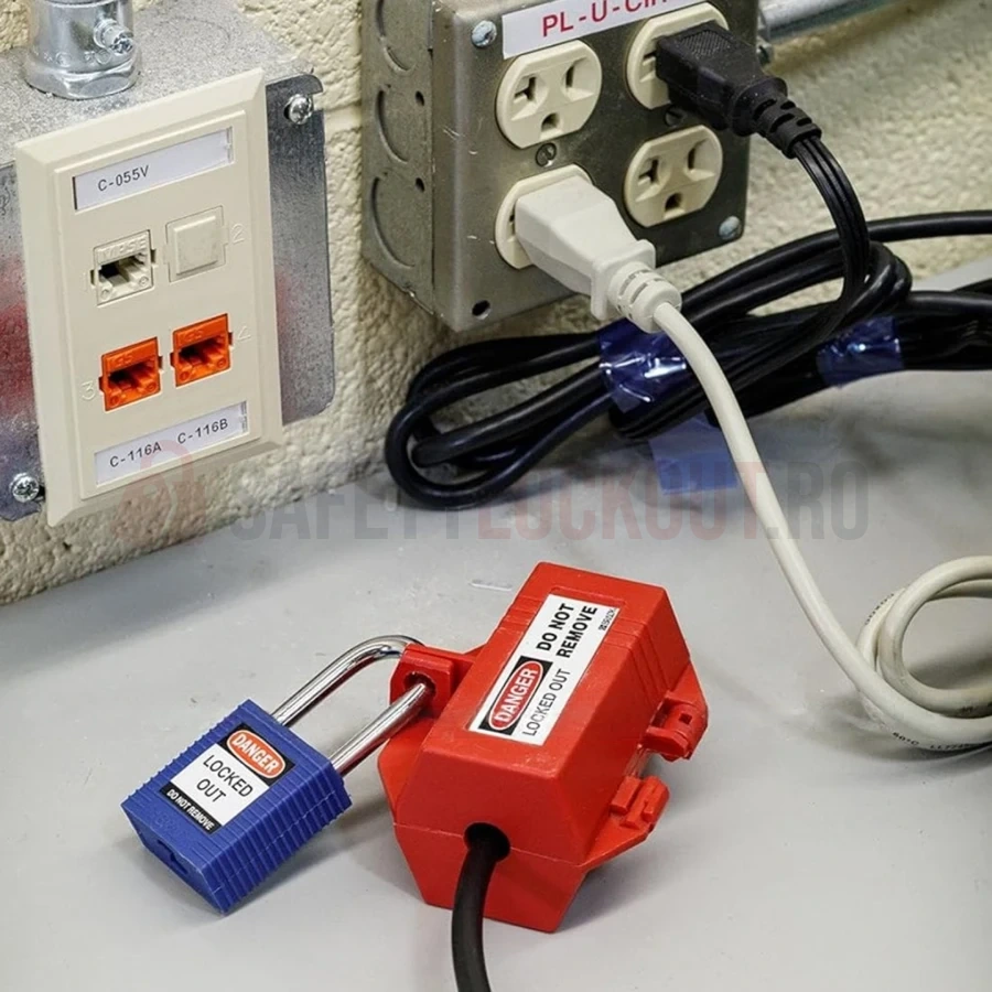 Dispozitiv de blocare pentru ștecher mic, ABS, max. 40 mm — Dispozitiv de blocare pentru ștecher de cablu | Safety Lockout