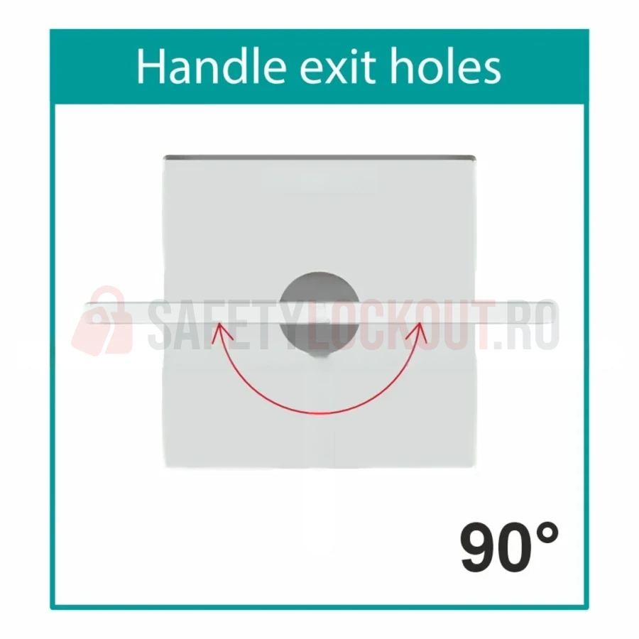 Dispozitiv de blocare pentru panou electric, cutie pătrată mare, 90° — Dispozitive de blocare pentru panouri electrice | Safety Lockout