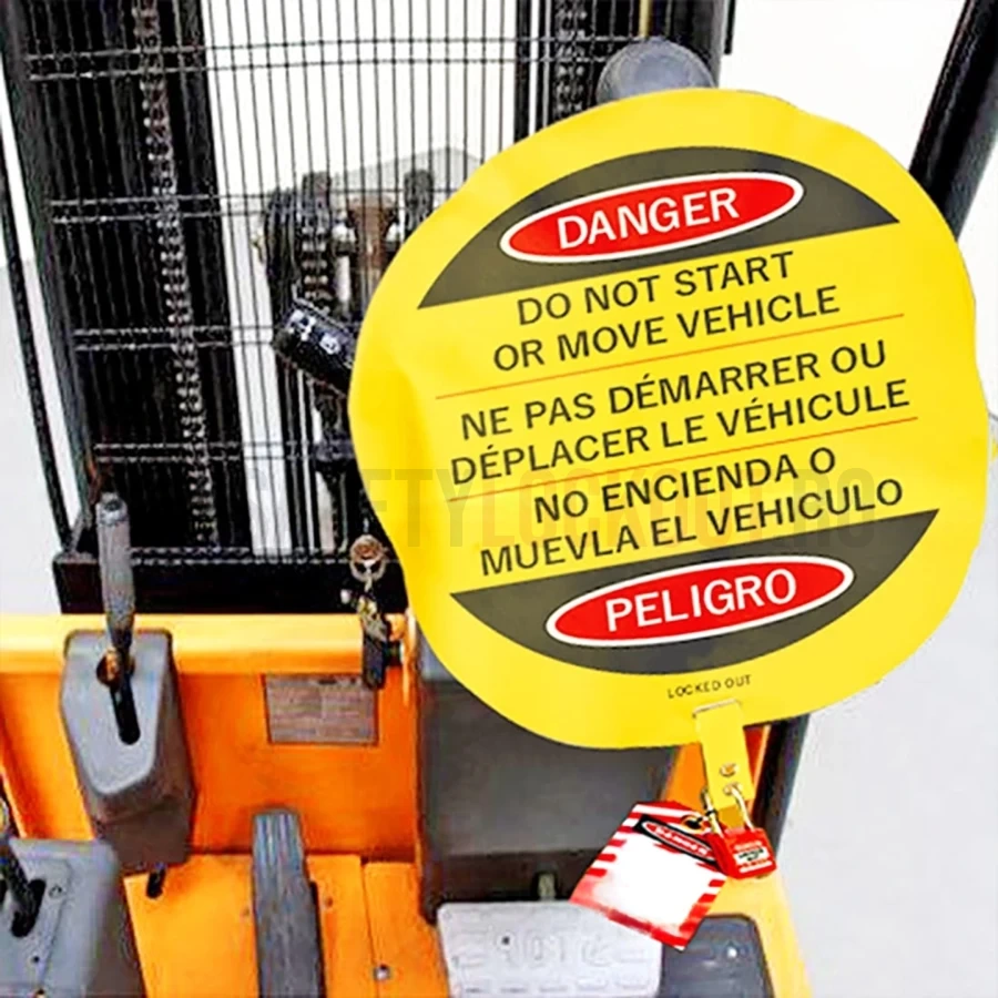 Husă de blocare pentru volan cu coadă de blocare, 50 cm — Huse de blocare pentru volan | Safety Lockout