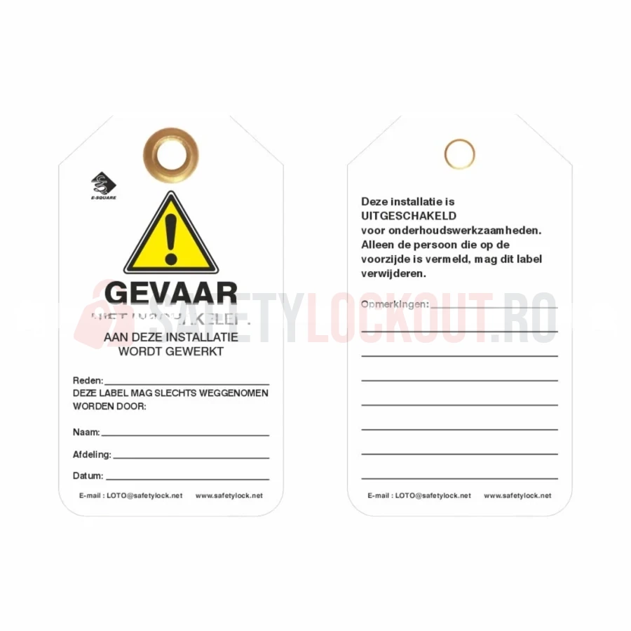 Etichetă de blocare LOTO în limba olandeză „Machine Niet Starten” — Etichete LOTO în limba olandeză | Safety Lockout