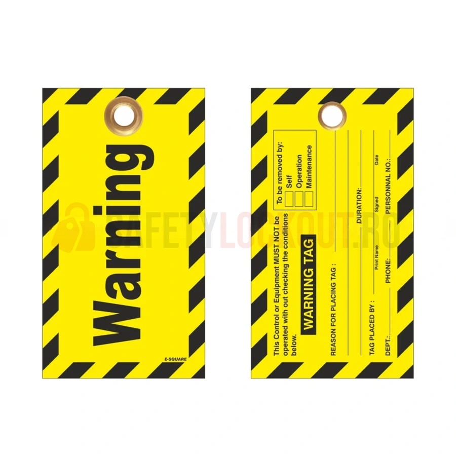Etichetă galbenă de avertizare LOTO personalizată — Etichete LOTO personalizate | Safety Lockout