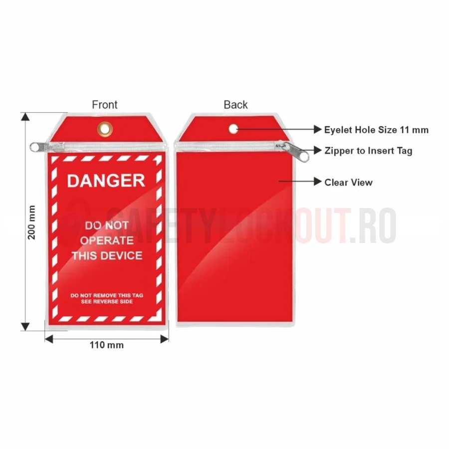Husă de protecție pentru etichetă LOTO, 110 x 200 mm — Etichete de blocare LOTO | Safety Lockout