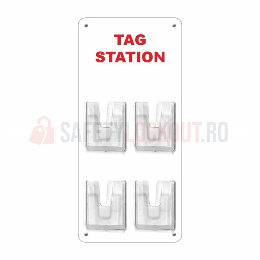 Stație pentru etichete LOTO cu 4 buzunare — Etichete de blocare LOTO | Safety Lockout