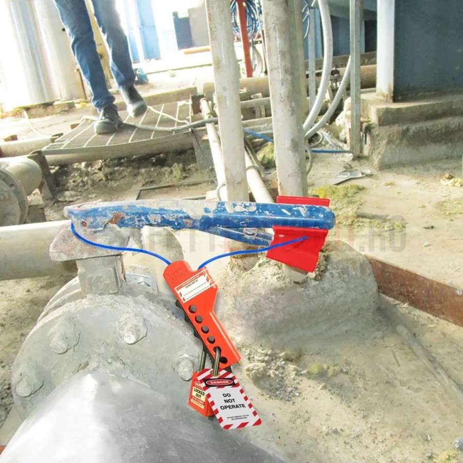 Set combinat 2 LOTO pentru valvă fluture cu cablu de blocare — Dispozitive de blocare pentru valve fluture | Safety Lockout