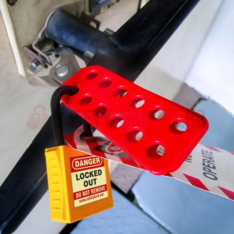 Hasp LOTO metalic cu 12 orificii și înveliș din vinil, fălcă 25 mm — Hasp LOTO | Safety Lockout